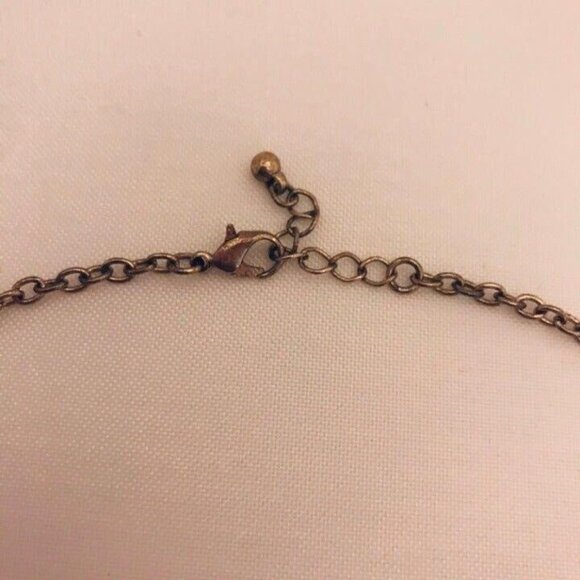 #1740 RHINESTONES WHITE FLOWERS NECKLACE 17 INCH LOBSTER CLAW - Picture 8 of 9